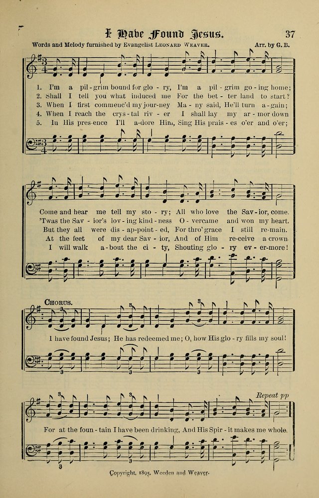 Songs of the Peacemaker: a collection of sacred songs and hymns for use in all services of the church, Sunday-school, home circle, and all kinds of evangelistic work page 37