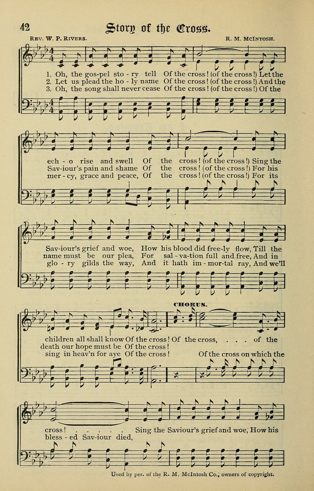 Songs of the Peacemaker: a collection of sacred songs and hymns for use in all services of the church, Sunday-school, home circle, and all kinds of evangelistic work page 42