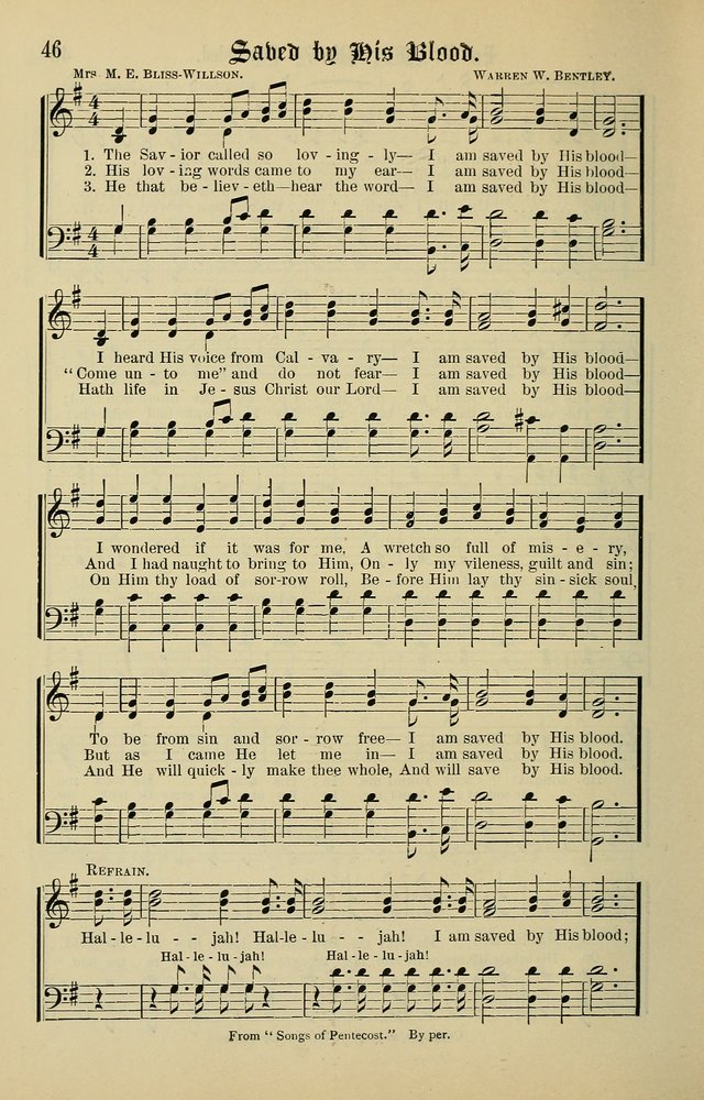 Songs of the Peacemaker: a collection of sacred songs and hymns for use in all services of the church, Sunday-school, home circle, and all kinds of evangelistic work page 46