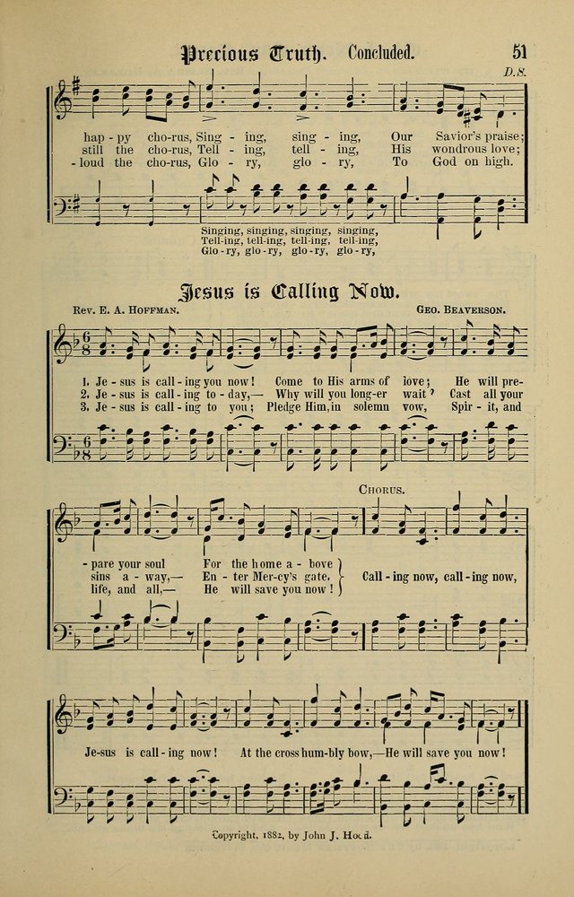 Songs of the Peacemaker: a collection of sacred songs and hymns for use in all services of the church, Sunday-school, home circle, and all kinds of evangelistic work page 51
