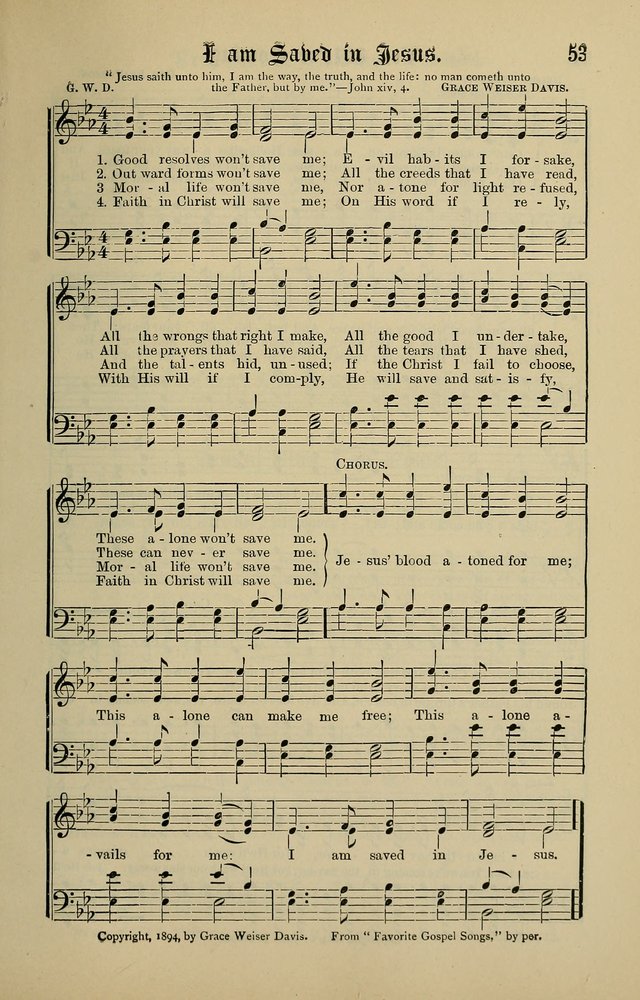Songs of the Peacemaker: a collection of sacred songs and hymns for use in all services of the church, Sunday-school, home circle, and all kinds of evangelistic work page 53