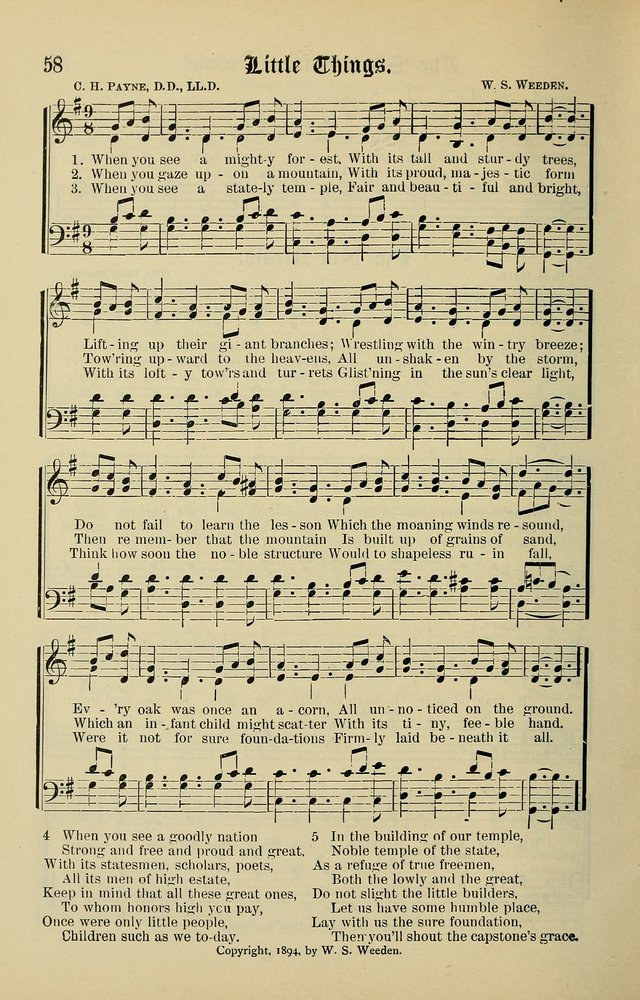 Songs of the Peacemaker: a collection of sacred songs and hymns for use in all services of the church, Sunday-school, home circle, and all kinds of evangelistic work page 58