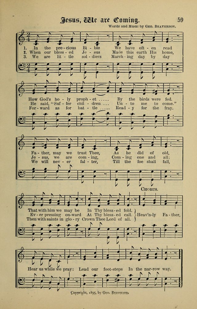 Songs of the Peacemaker: a collection of sacred songs and hymns for use in all services of the church, Sunday-school, home circle, and all kinds of evangelistic work page 59