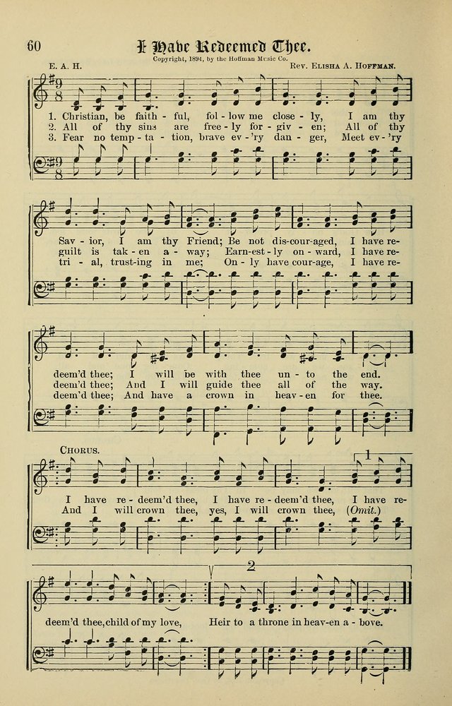 Songs of the Peacemaker: a collection of sacred songs and hymns for use in all services of the church, Sunday-school, home circle, and all kinds of evangelistic work page 60