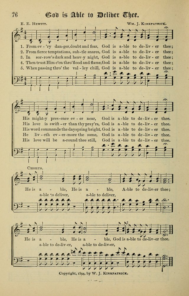 Songs of the Peacemaker: a collection of sacred songs and hymns for use in all services of the church, Sunday-school, home circle, and all kinds of evangelistic work page 76