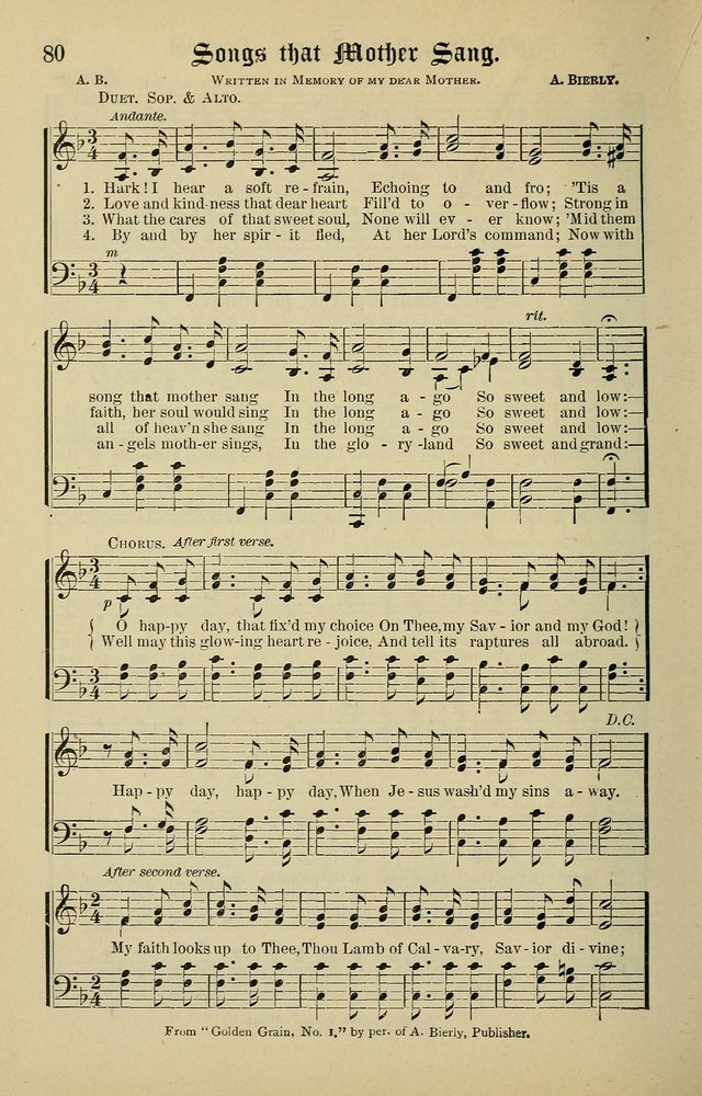 Songs of the Peacemaker: a collection of sacred songs and hymns for use in all services of the church, Sunday-school, home circle, and all kinds of evangelistic work page 80