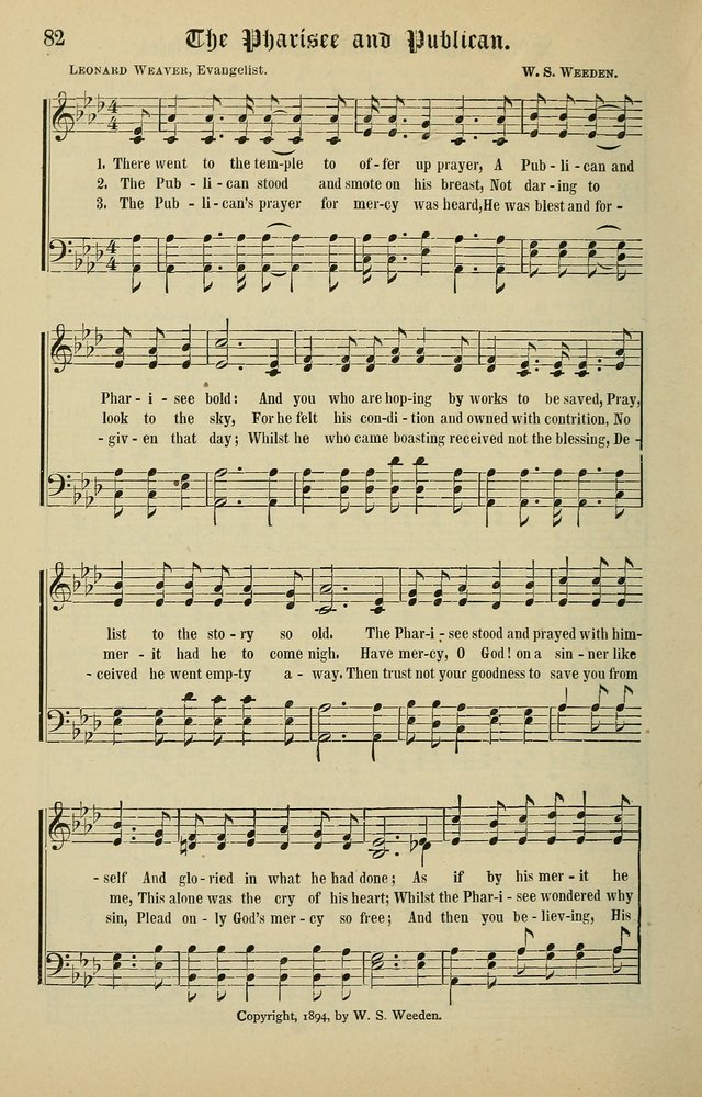 Songs of the Peacemaker: a collection of sacred songs and hymns for use in all services of the church, Sunday-school, home circle, and all kinds of evangelistic work page 82