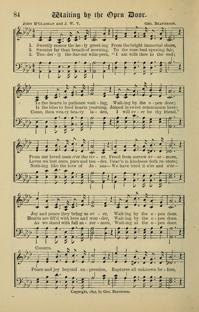 Songs of the Peacemaker: a collection of sacred songs and hymns for use in all services of the church, Sunday-school, home circle, and all kinds of evangelistic work page 84