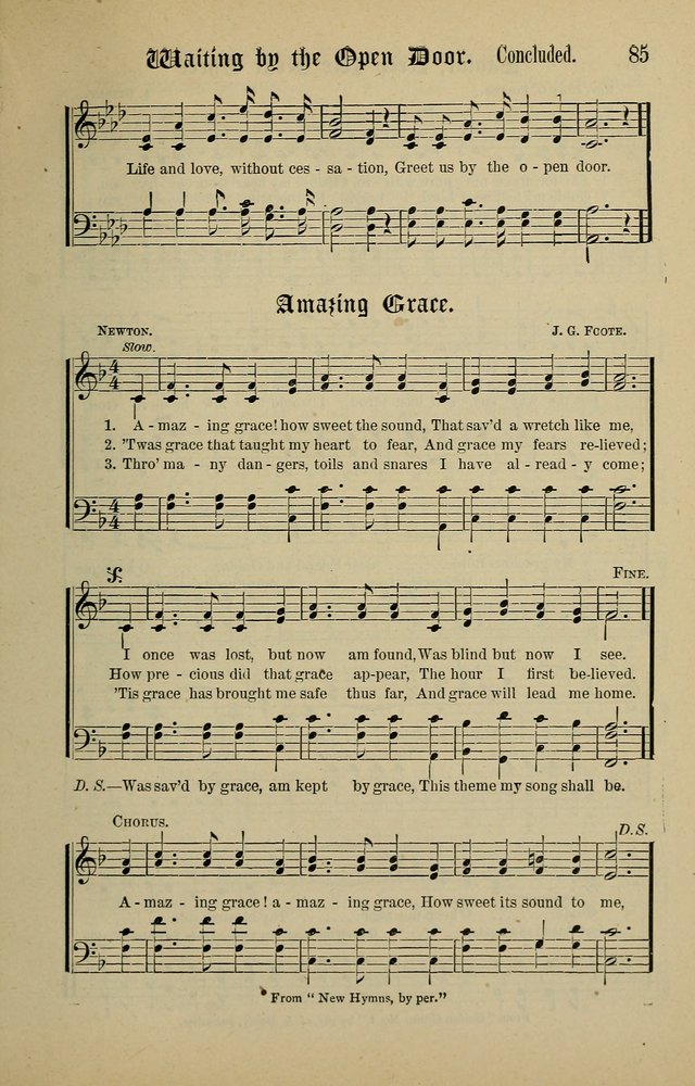 Songs of the Peacemaker: a collection of sacred songs and hymns for use in all services of the church, Sunday-school, home circle, and all kinds of evangelistic work page 85