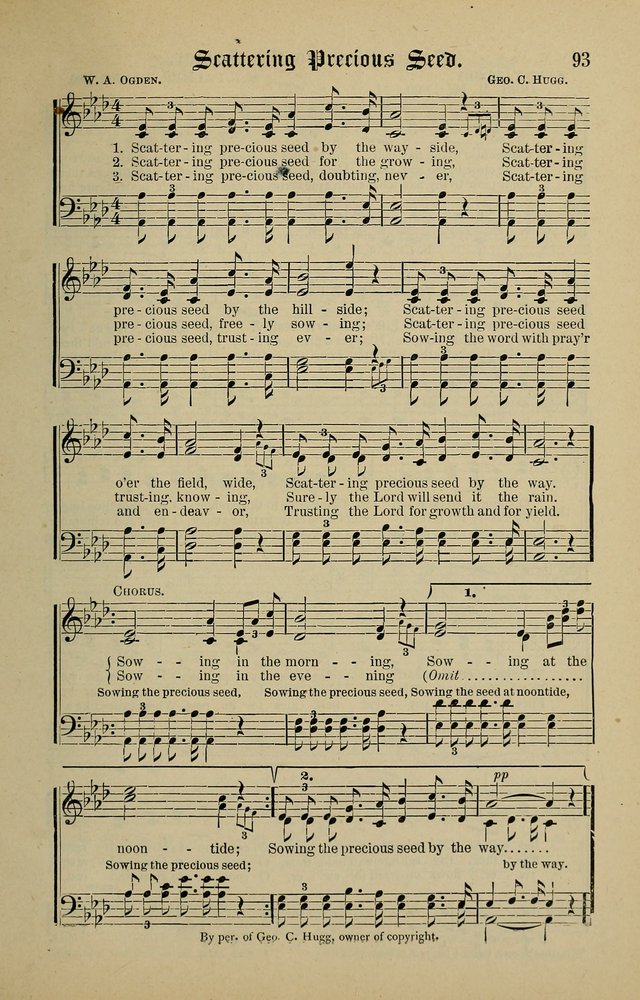Songs of the Peacemaker: a collection of sacred songs and hymns for use in all services of the church, Sunday-school, home circle, and all kinds of evangelistic work page 93