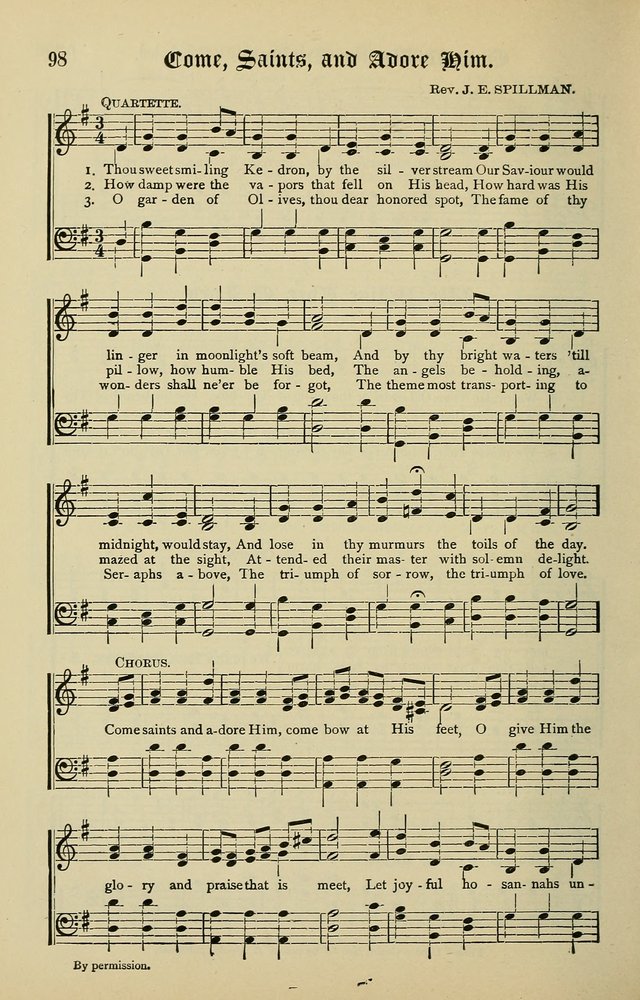 Songs of the Peacemaker: a collection of sacred songs and hymns for use in all services of the church, Sunday-school, home circle, and all kinds of evangelistic work page 98