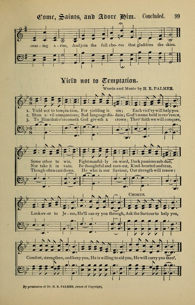 Songs of the Peacemaker: a collection of sacred songs and hymns for use in all services of the church, Sunday-school, home circle, and all kinds of evangelistic work page 99