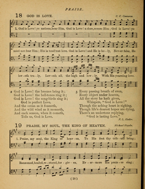 Songs of Praise and Prayer: for the Sunday-school and social meeting page 18