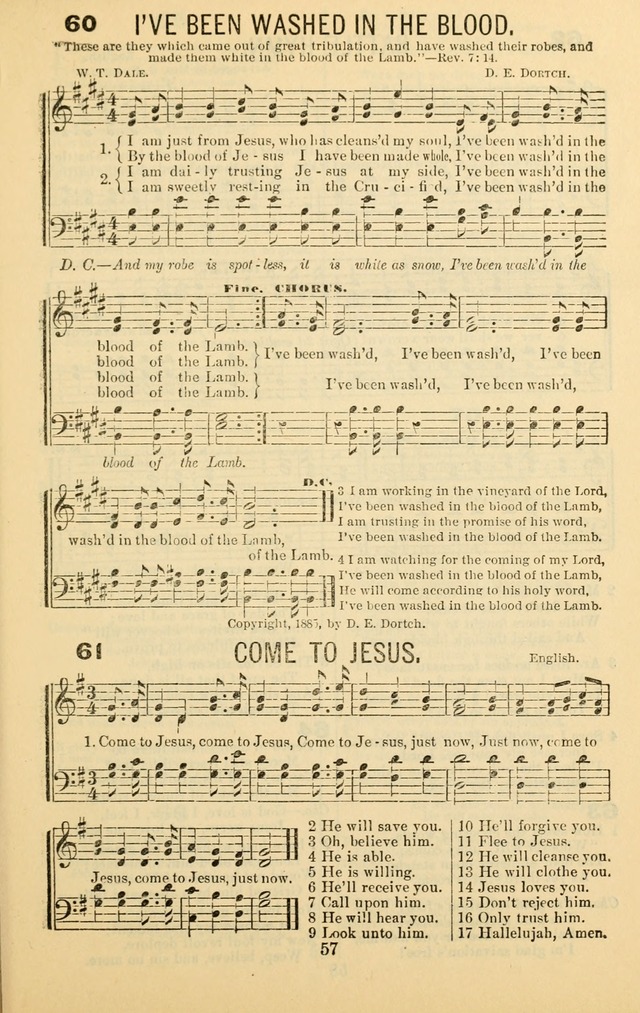 Songs of Refreshing: adapted for use in revival meetings, camp meetings, and the social services of the church. page 57