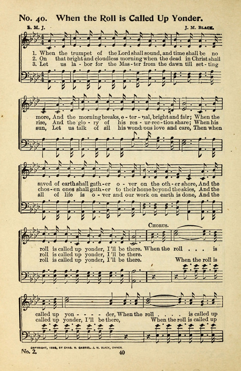 Songs of the Soul No. 2: for use in Sunday evening congregations, revivals, camp-meetings, social services and young peoples meetings page 40