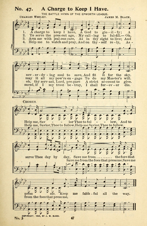 Songs of the Soul No. 2: for use in Sunday evening congregations, revivals, camp-meetings, social services and young peoples meetings page 47