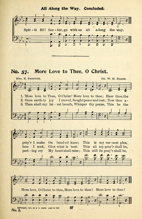 Songs of the Soul No. 2: for use in Sunday evening congregations, revivals, camp-meetings, social services and young peoples meetings page 57