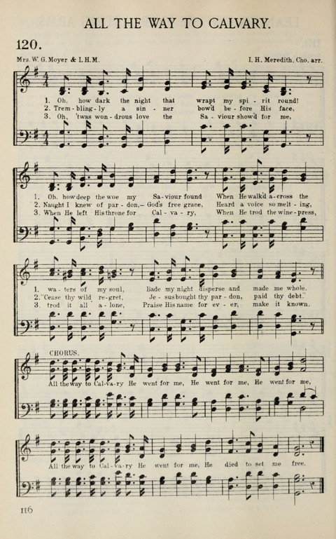 Songs of Victory: for evangelistic meetings, conferences, the home circle, and Christian worship. Along with a selection of choruses page 116