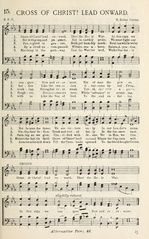 Songs of Victory: for evangelistic meetings, conferences, the home circle, and Christian worship. Along with a selection of choruses page 15