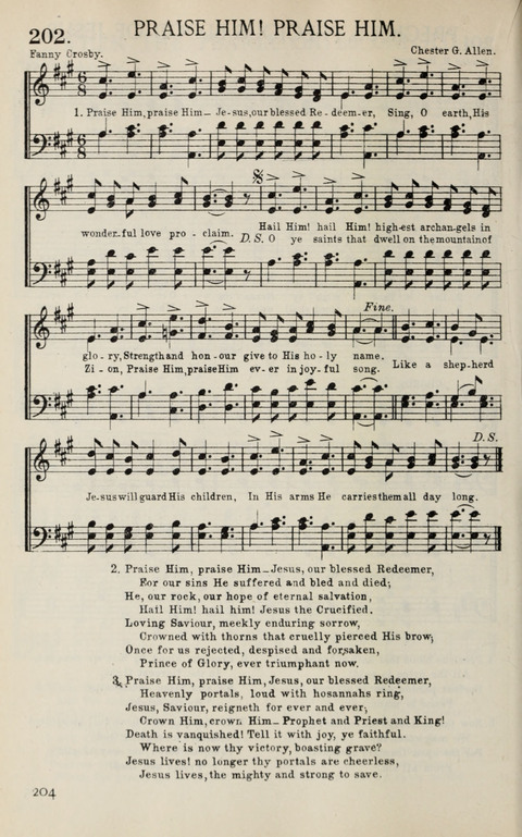 Songs of Victory: for evangelistic meetings, conferences, the home circle, and Christian worship. Along with a selection of choruses page 204