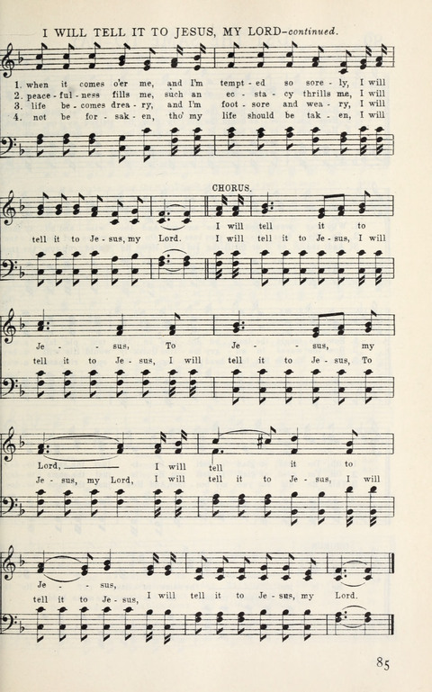 Songs of Victory: for evangelistic meetings, conferences, the home circle, and Christian worship. Along with a selection of choruses page 85