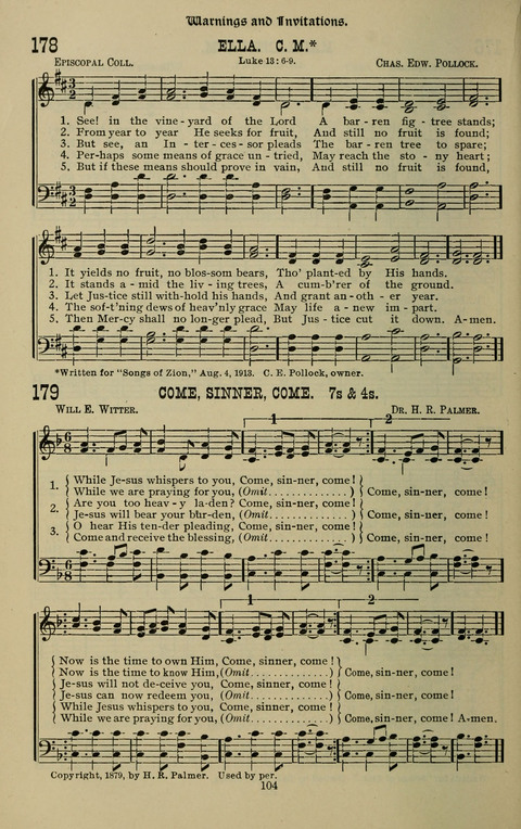 The Songs of Zion: the new official hymnal of the Cumberland Presbyterian Church page 104