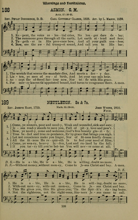 The Songs of Zion: the new official hymnal of the Cumberland Presbyterian Church page 109