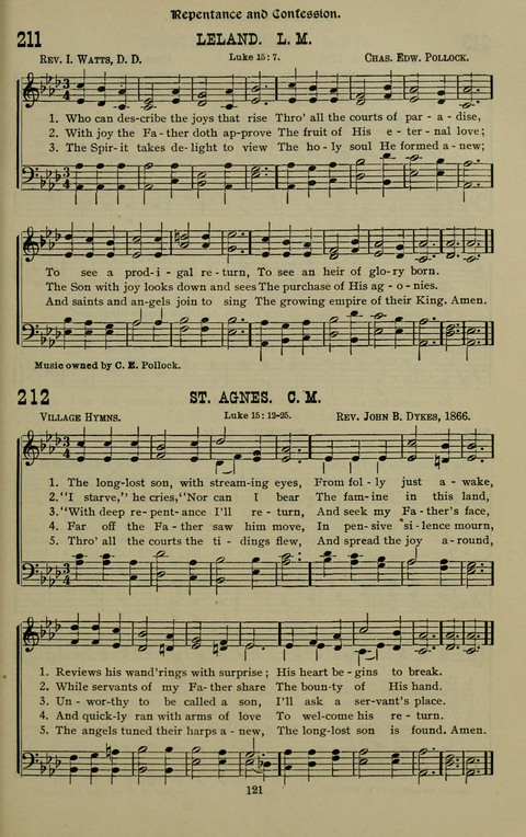 The Songs of Zion: the new official hymnal of the Cumberland Presbyterian Church page 121