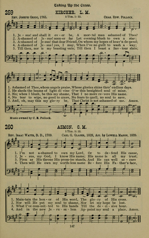 The Songs of Zion: the new official hymnal of the Cumberland Presbyterian Church page 147