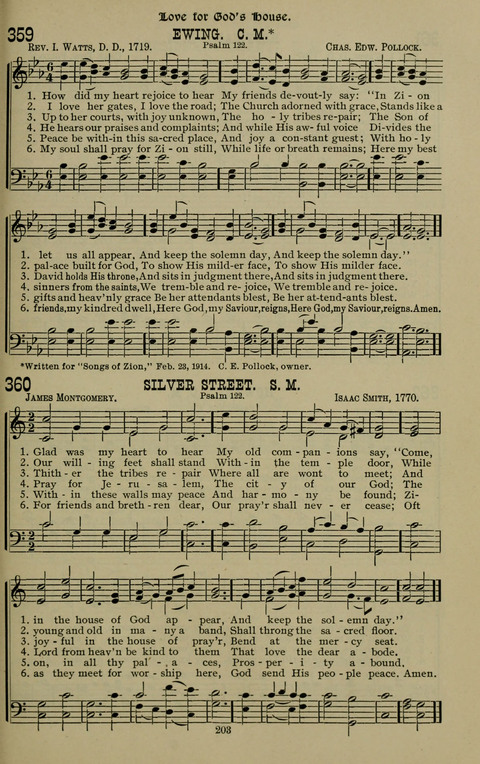 The Songs of Zion: the new official hymnal of the Cumberland Presbyterian Church page 203