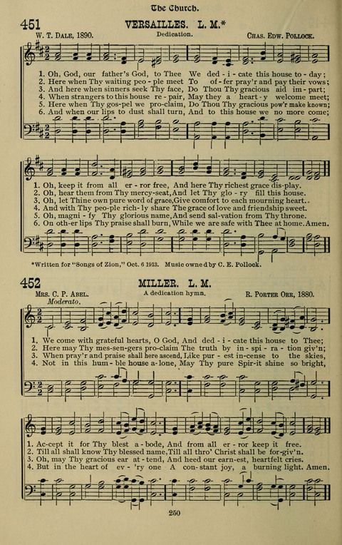 The Songs of Zion: the new official hymnal of the Cumberland Presbyterian Church page 250