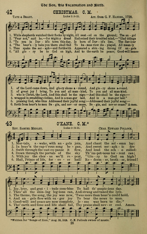 The Songs of Zion: the new official hymnal of the Cumberland Presbyterian Church page 28