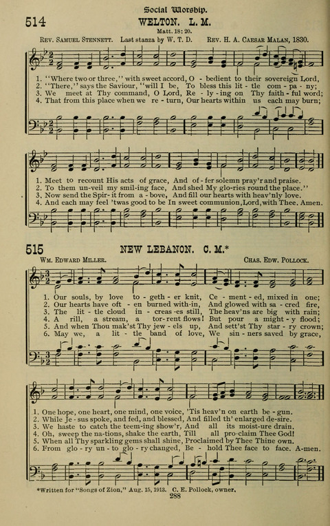 The Songs of Zion: the new official hymnal of the Cumberland Presbyterian Church page 288