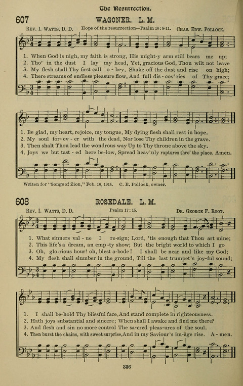 The Songs of Zion: the new official hymnal of the Cumberland Presbyterian Church page 336