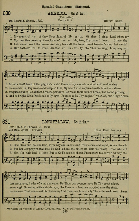 The Songs of Zion: the new official hymnal of the Cumberland Presbyterian Church page 349