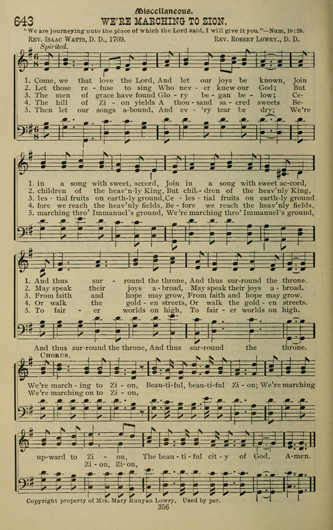 The Songs of Zion: the new official hymnal of the Cumberland Presbyterian Church page 356