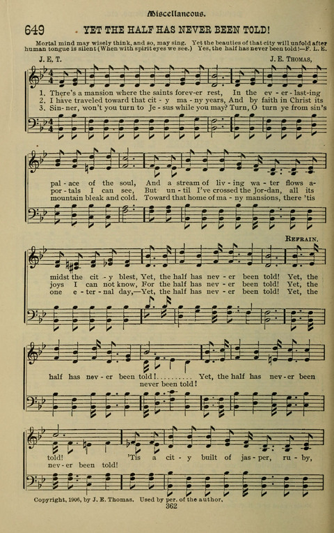 The Songs of Zion: the new official hymnal of the Cumberland Presbyterian Church page 362