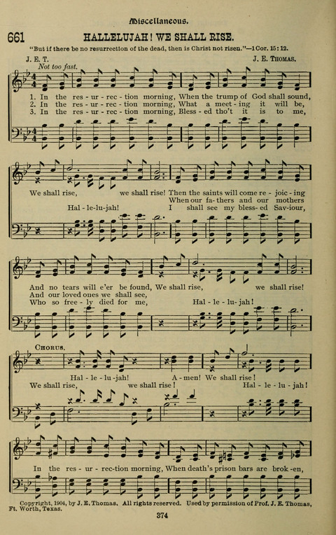 The Songs of Zion: the new official hymnal of the Cumberland Presbyterian Church page 374