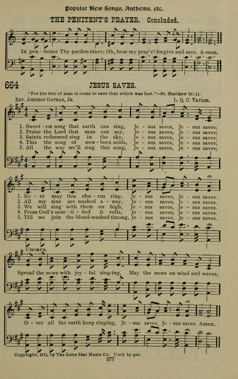 The Songs of Zion: the new official hymnal of the Cumberland Presbyterian Church page 377