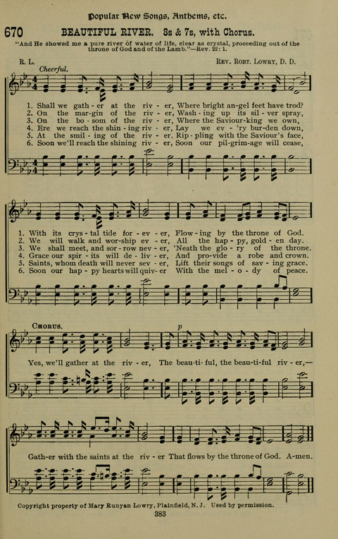 The Songs of Zion: the new official hymnal of the Cumberland Presbyterian Church page 383