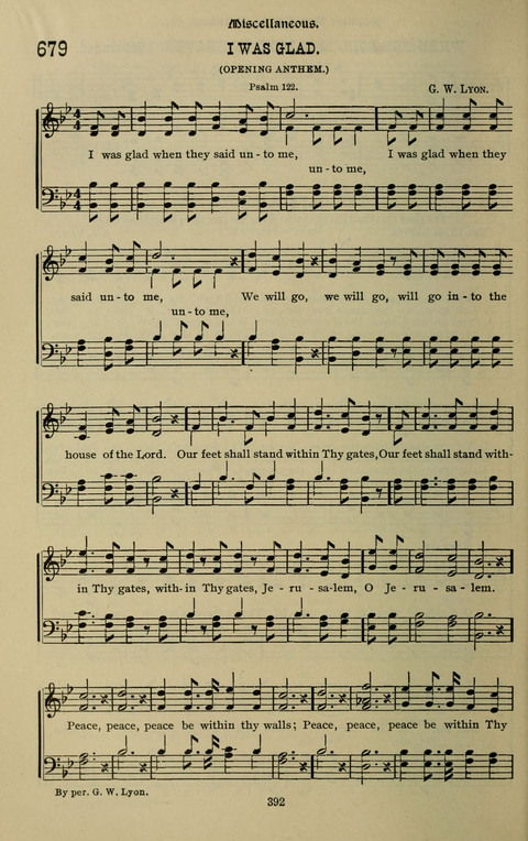 The Songs of Zion: the new official hymnal of the Cumberland Presbyterian Church page 392