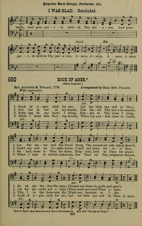 The Songs of Zion: the new official hymnal of the Cumberland Presbyterian Church page 393