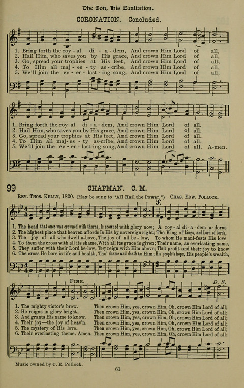 The Songs of Zion: the new official hymnal of the Cumberland Presbyterian Church page 61