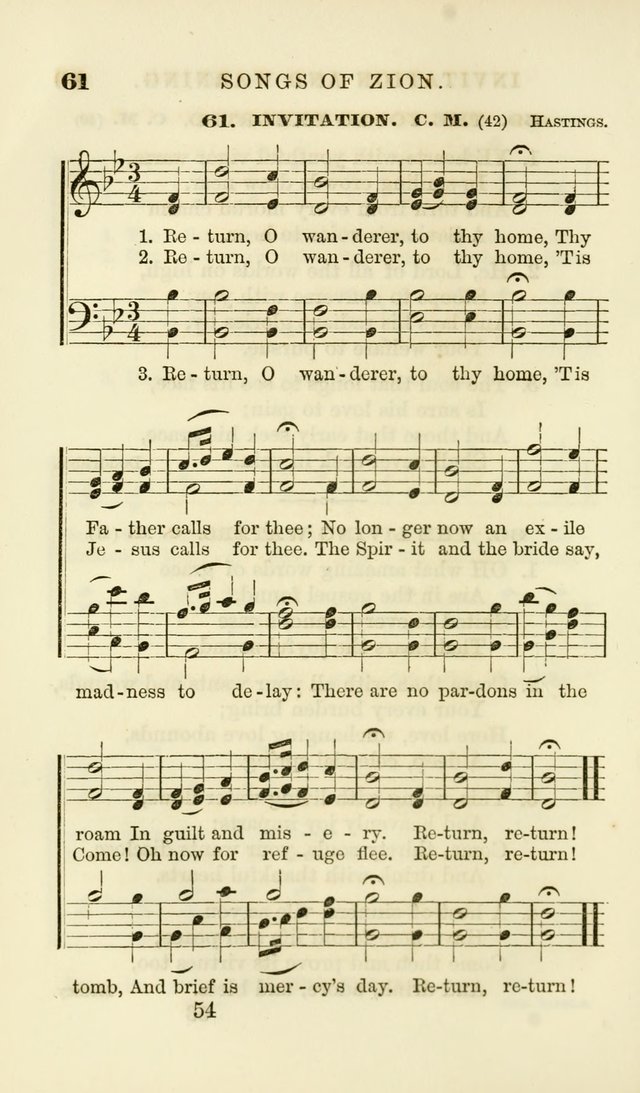 Songs of Zion Enlarged: a manual of the best and most popular hymns and tunes, for social and private devotion page 61