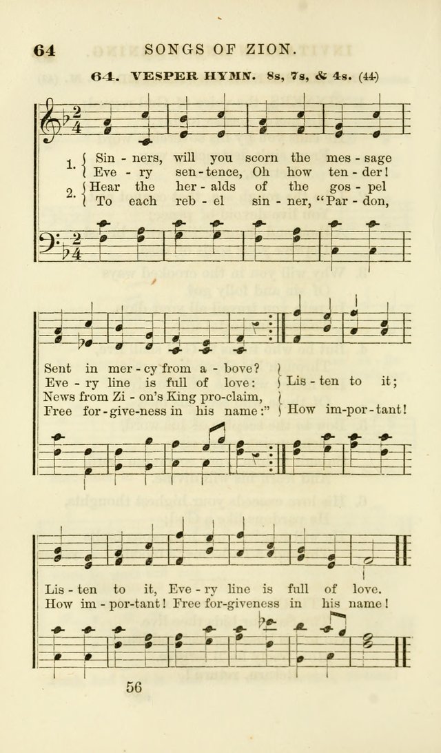 Songs of Zion Enlarged: a manual of the best and most popular hymns and tunes, for social and private devotion page 63