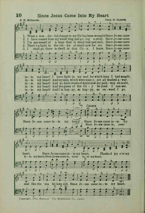 20th Century Gospel Songs: Youthspiration Packet Hymnal page 10