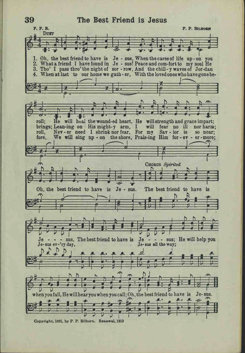 20th Century Gospel Songs: Youthspiration Packet Hymnal page 39