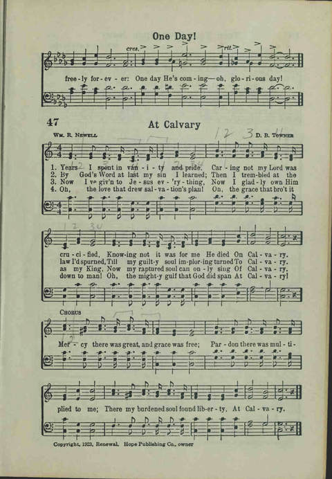 20th Century Gospel Songs: Youthspiration Packet Hymnal page 47