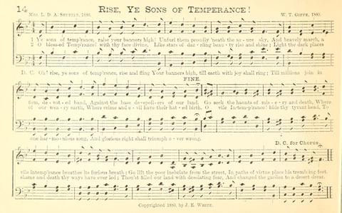Temperance and Gospel Songs: for the use of Temperance Clubs and Gospel Temperance Meetings page 14