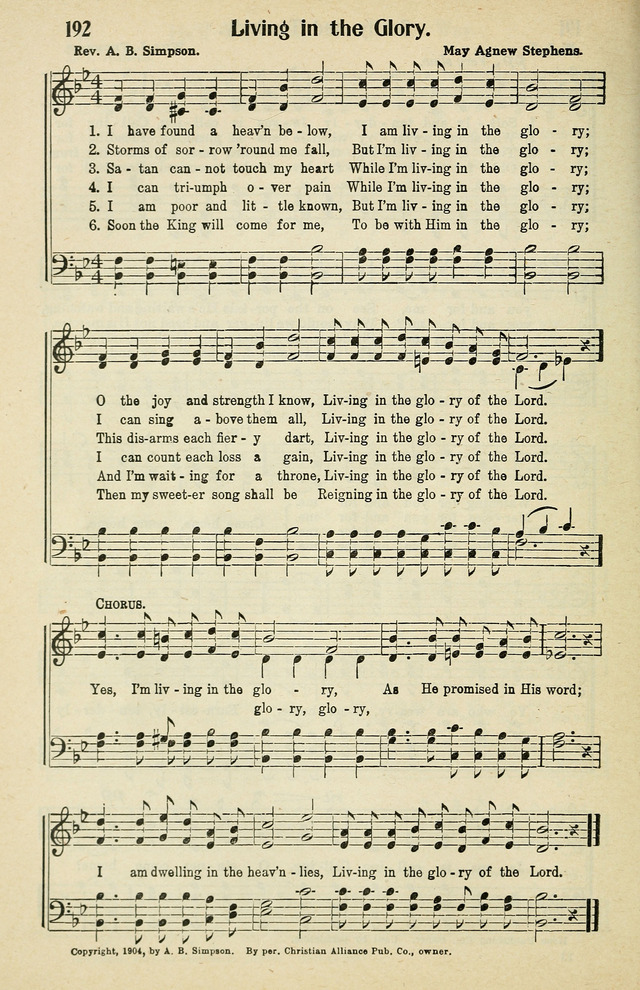 Tabernacle Hymns: No. 2 page 192